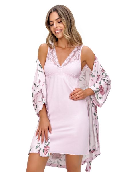 Camisón rosa con encaje - Gabriela - 2