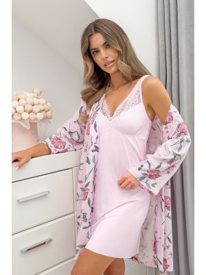 Camisón rosa con encaje - Gabriela