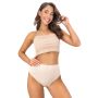 Braguitas de algodón color beige de talle alto con encaje - 273 - 6