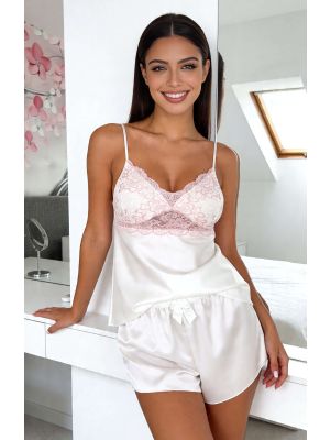Pijama de satén color crema - Ariela 1/2