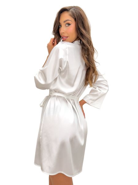Albornoz satinado color crema - Ariela - 4