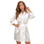 Albornoz satinado color crema - Ariela - 4
