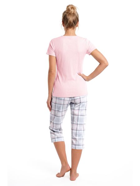 Pijama de algodón rosa - Dani 3/4 - 3