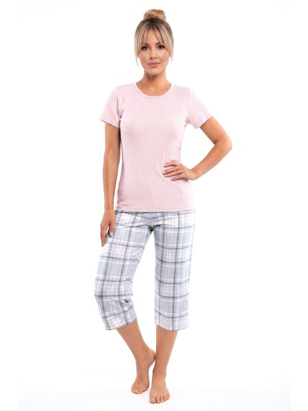 Pijama de algodón rosa - Dani 3/4 - 2