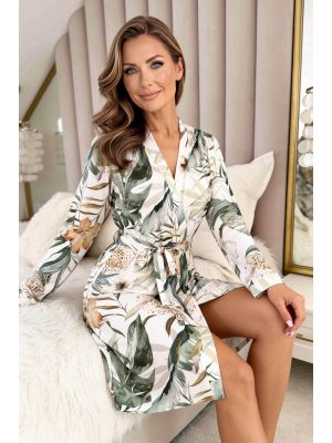 Elegante albornoz con estampado floral - Olivia