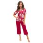 Pijama de mujer de color burdeos, de viscosa - Brigitte 3/4 - 3