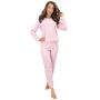 Pijama rosa de algodón para mujer - Home Long rosa - 3