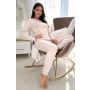 Pijama de algodón para mujer en color beige - Home Long beige - 3