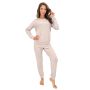 Pijama de algodón para mujer en color beige - Home Long beige - 4