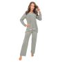 Elegante pijama verde con encaje - Ramona Long, color oliva - 3