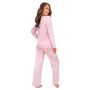 Pijama rosa de viscosa con encaje - Ramona Long, rosa purpurino - 4