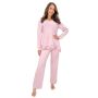 Pijama rosa de viscosa con encaje - Ramona Long, rosa purpurino - 3
