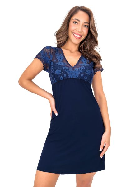 Camisón azul marino de viscosa - Ramona azul marino - 2