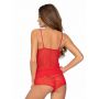 Conjunto camisón sexy con bóxers - Ana rojo - 3