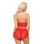 Conjunto lencería top y tanga encaje - Natalie rojo - 3