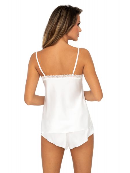 Pijama de satén crudo con encaje - Tiffani 1/2 - 2