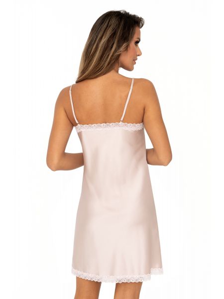 Camiseta de satén con encaje - Tiffani beige - 2