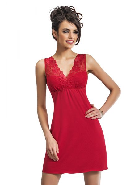 Camisón rojo de encaje - Kristina - 2