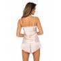 Pijama de satén beige con encaje - Tiffani 1/2 - 3