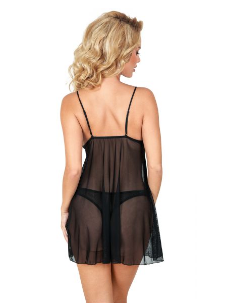 Camisón sexy y tanga - Mia negro - 2