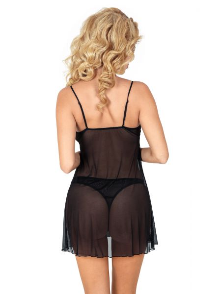 Camisón sexy y tanga - Sisi negro - 2