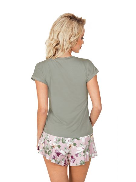 Pijama de señora con short - Nicola 1/2 oliva - 2