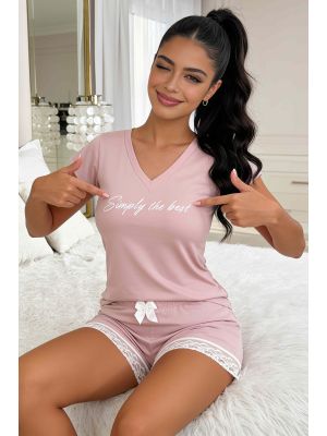 Pijama de señora con encaje - Simply 1/2 rosa