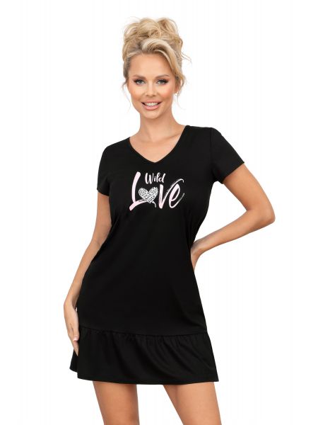 Camisa de algodón con volantes - Pantera negra