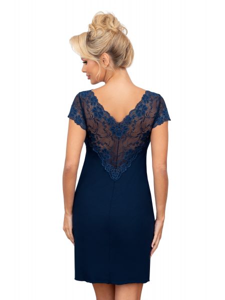Camisón elegante con encaje - Ismena azul marino - 2