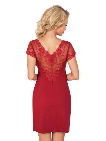 Camisón elegante con encaje - Ismena burdeos - 2