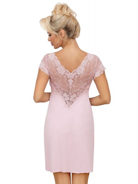 Camisón elegante con encaje - Ismena rosa empolvado - 2