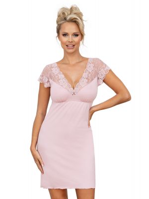 Camisón elegante con encaje - Ismena rosa empolvado