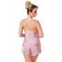 Pijama de satén sin tirantes - Ella 1/2 rosa empolvado - 3