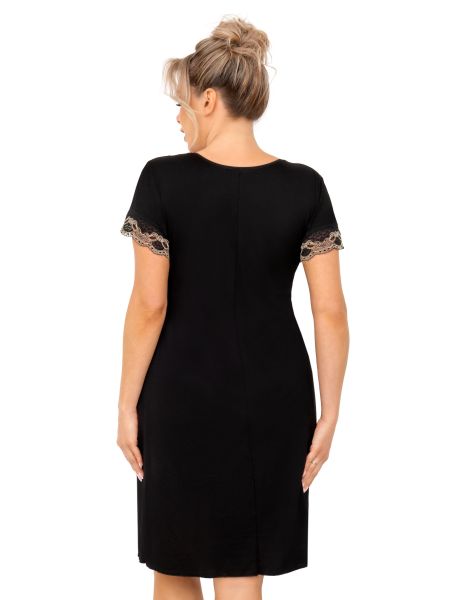 Camisón talla grande negro con encaje - Hana - 2